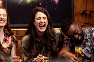 Friends liming and laughing together
