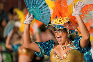 woman laughing at Cayman Carnival